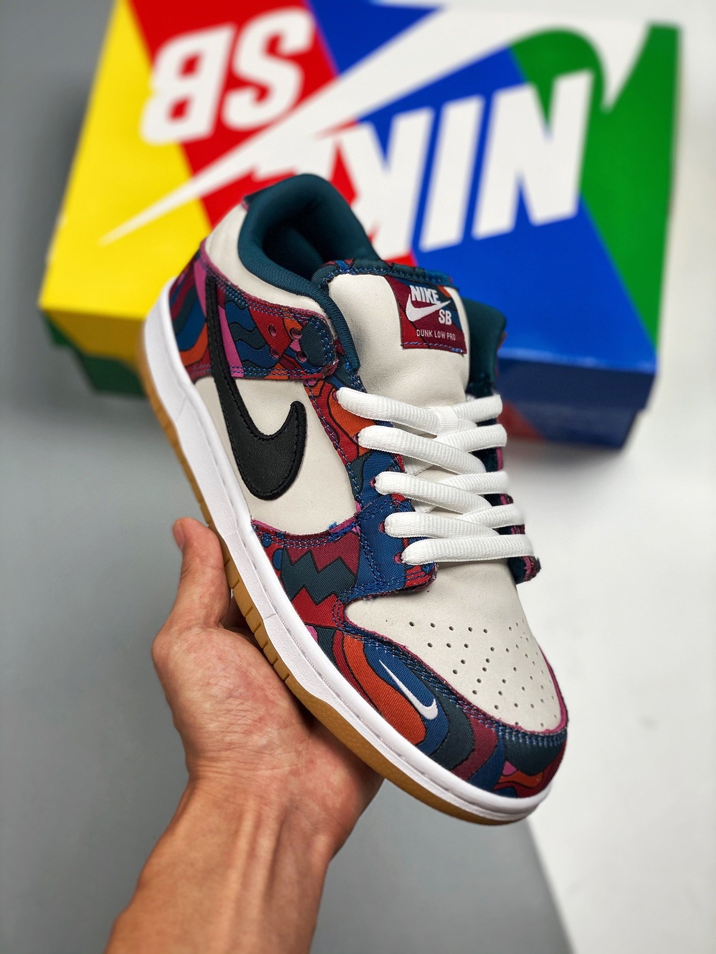 Parra x Nike SB Dunk Low Fire PinkGym Red-Mocha-White-Royal Blue-Black 5338928