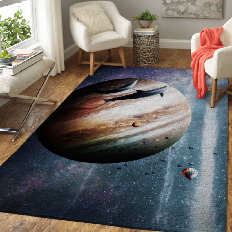 Cosmic Dolphins In Space – Random Galaxy Area Rug Carpet