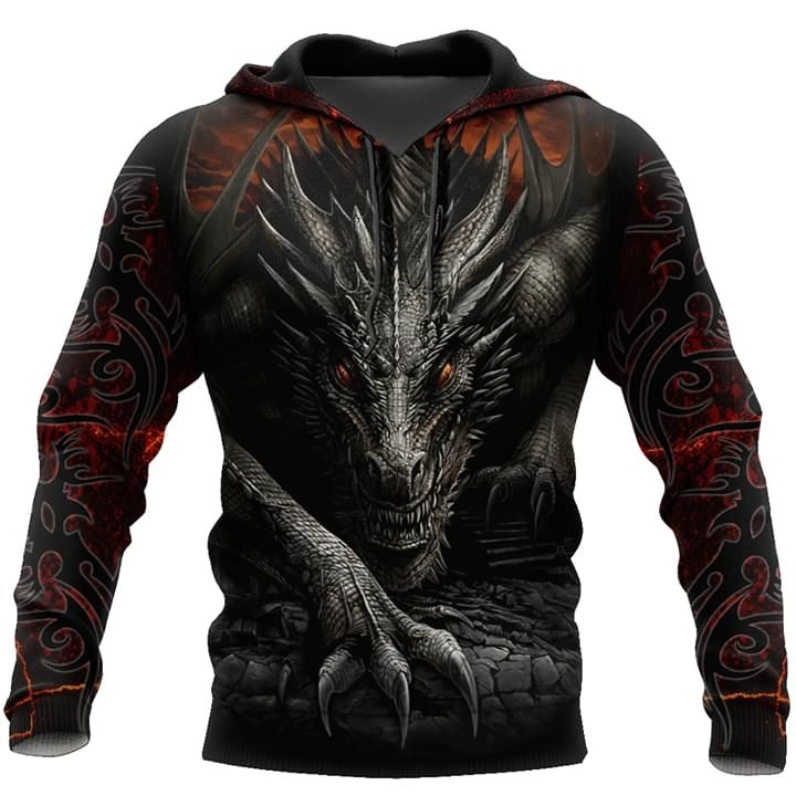 Dragon on fire 3d printed hoodie for lovers 3d Hoodie Sweater Tshirt