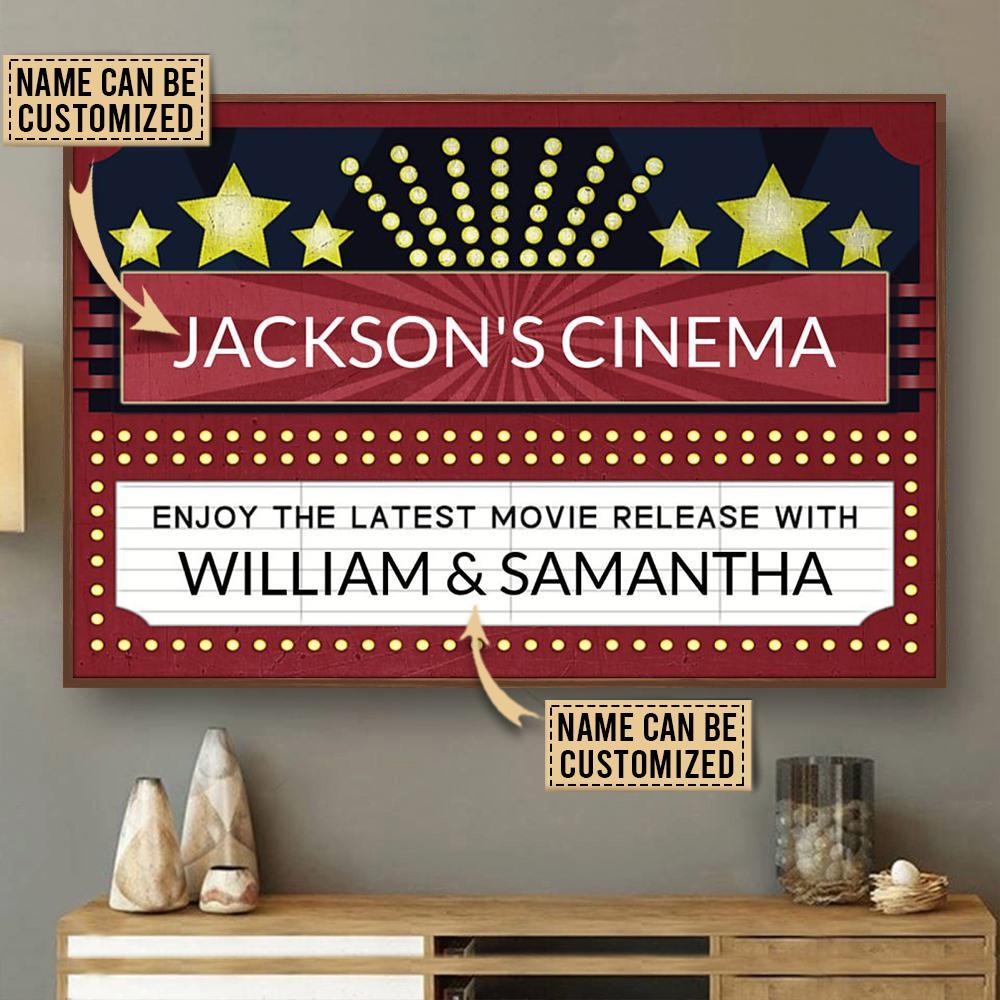 Aeticon Gifts Personalized Theater The Latest Movie Canvas Mom Dad Gift Home Decor