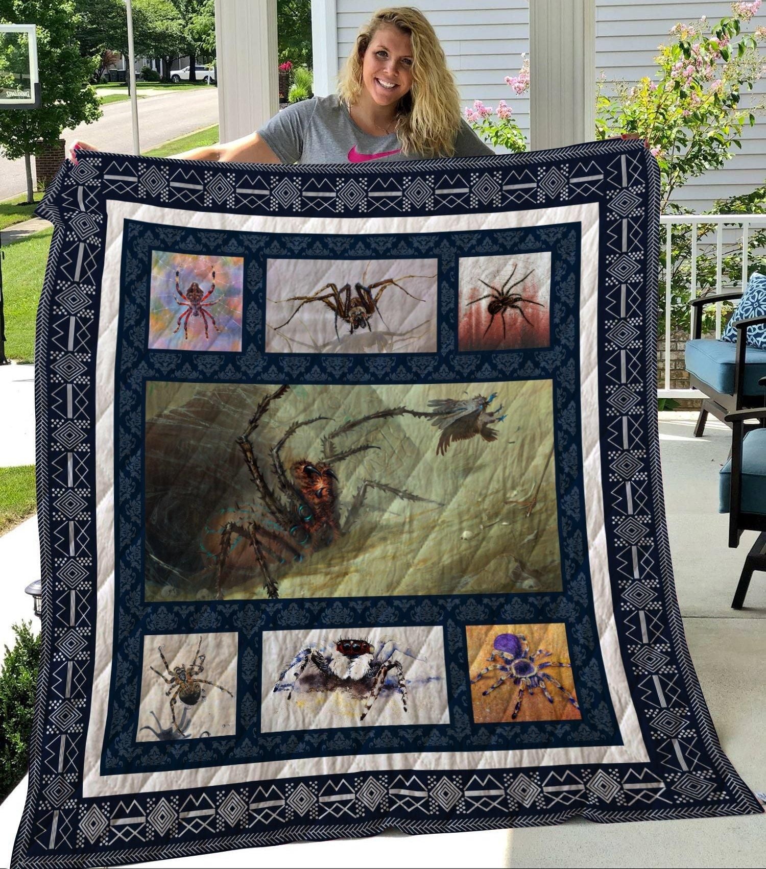 Spider Painting Quilt Blanket Great Customized Gifts For Birthday Christmas Thanksgiving Perfect Gifts For Spider Lover