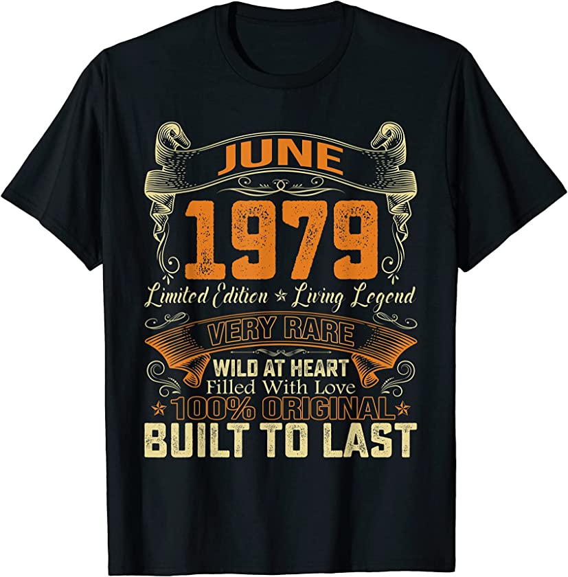 Vintage June 1979 Distressed 42 Years Old 42nd Birthday T-Shirt