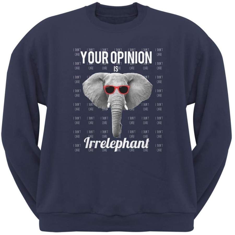 Paws – Elephant Your Opinion is Irrelephant Navy Adult Sweatshirt