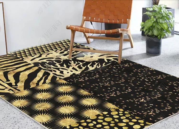 3D Abstract Animal Texture Non-Slip Rug Mat 42