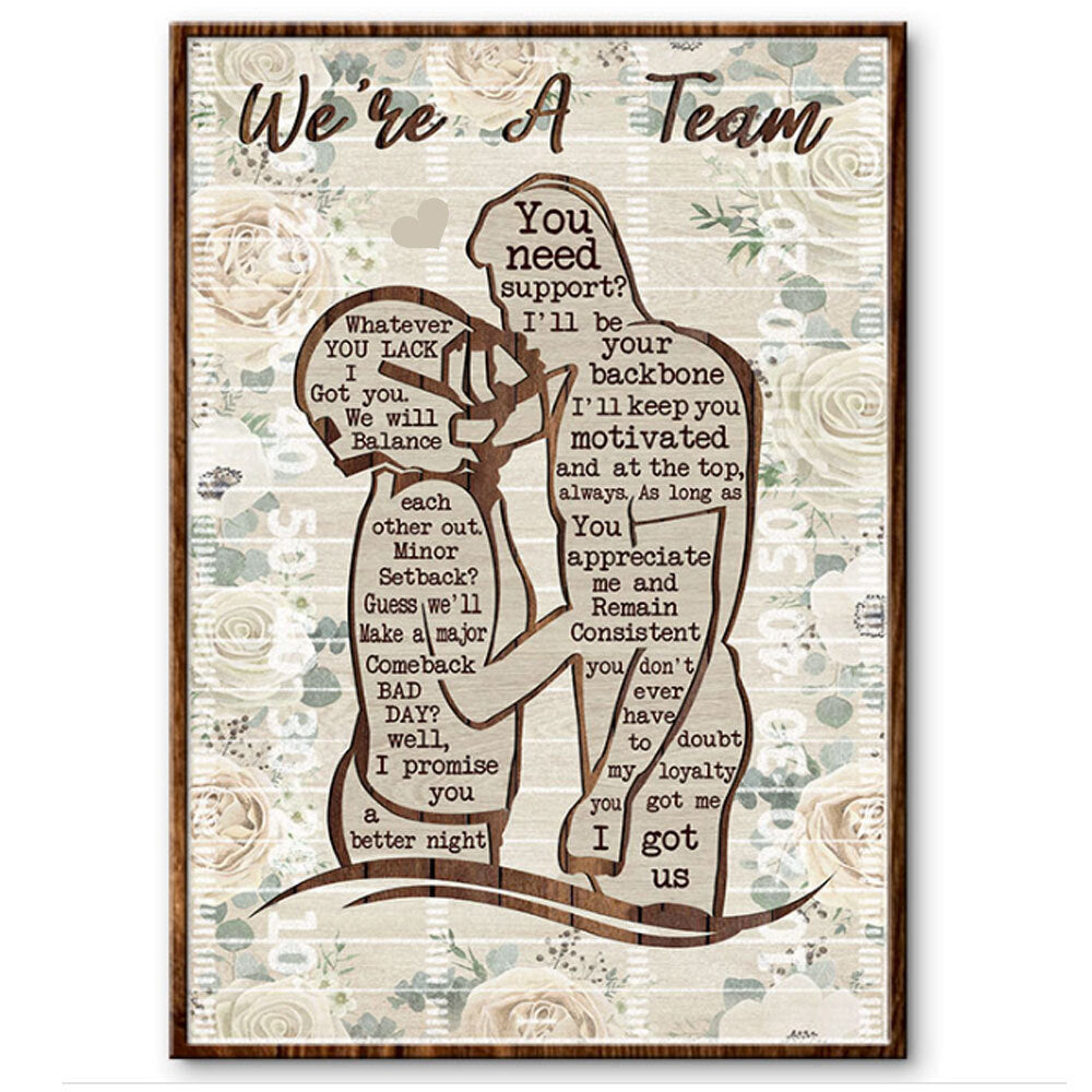 American Football Couple Loves We’Re A Team Portrait Poster & Canvas Home Decor Wall Art Visual Art