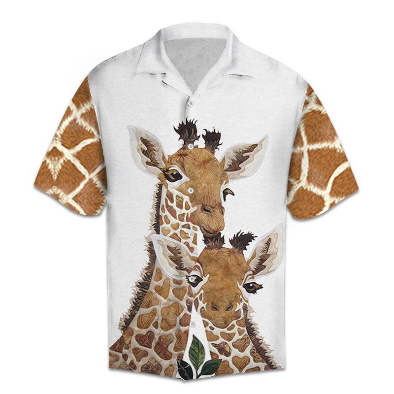 Giraffe Family Hawaii Shirt For Hawaii Aloha Ha79550