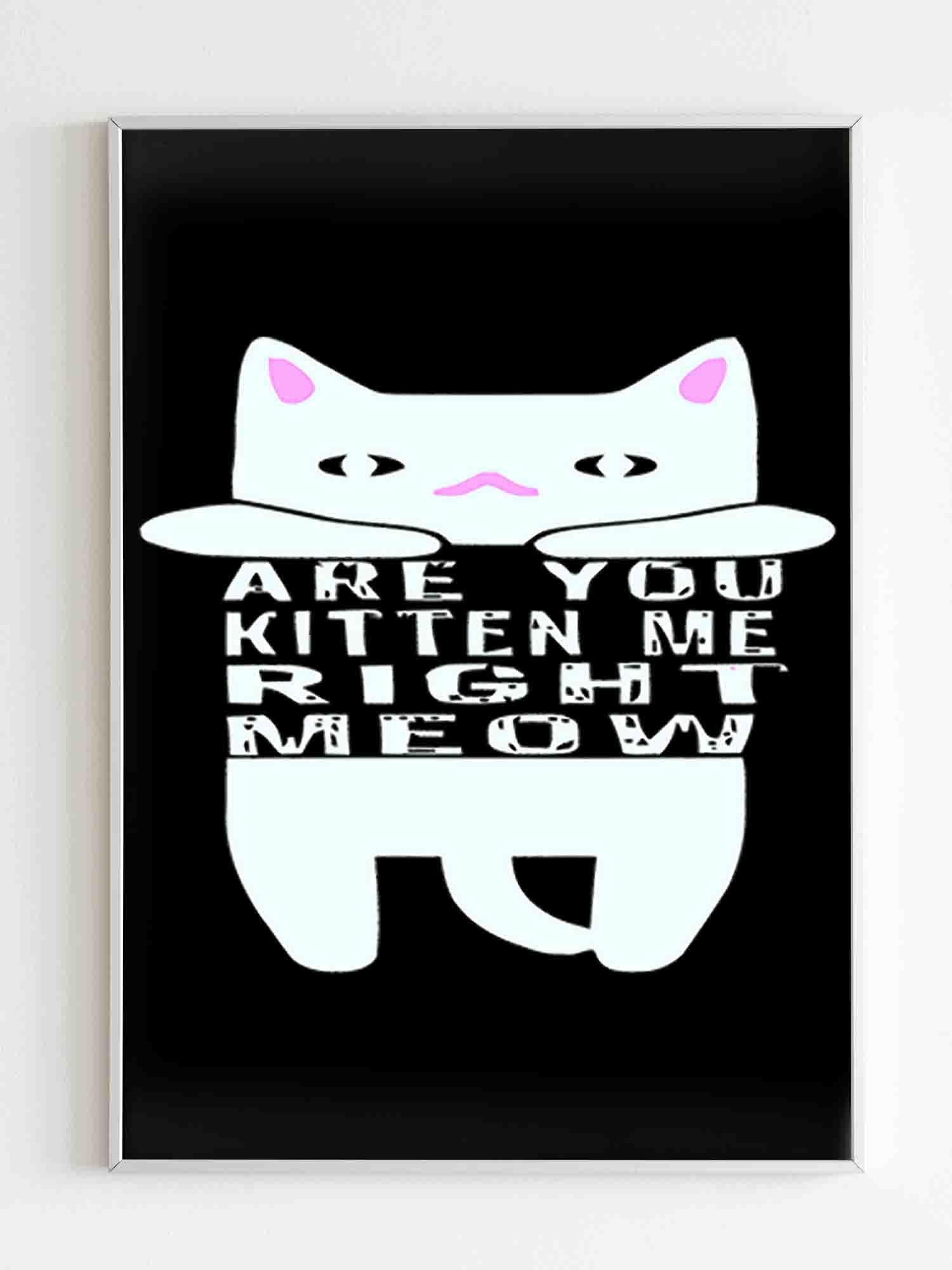 Are You Kitten Me Right Meow Home Poster