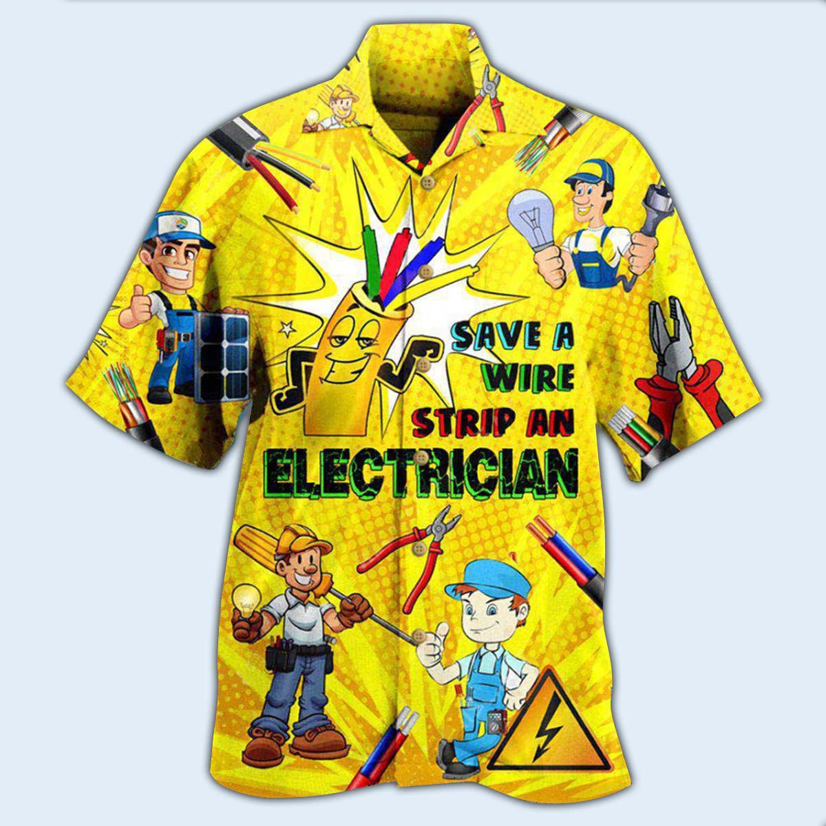 Electrician Save A Wire Stip An Electrician Hawaiian Shirt