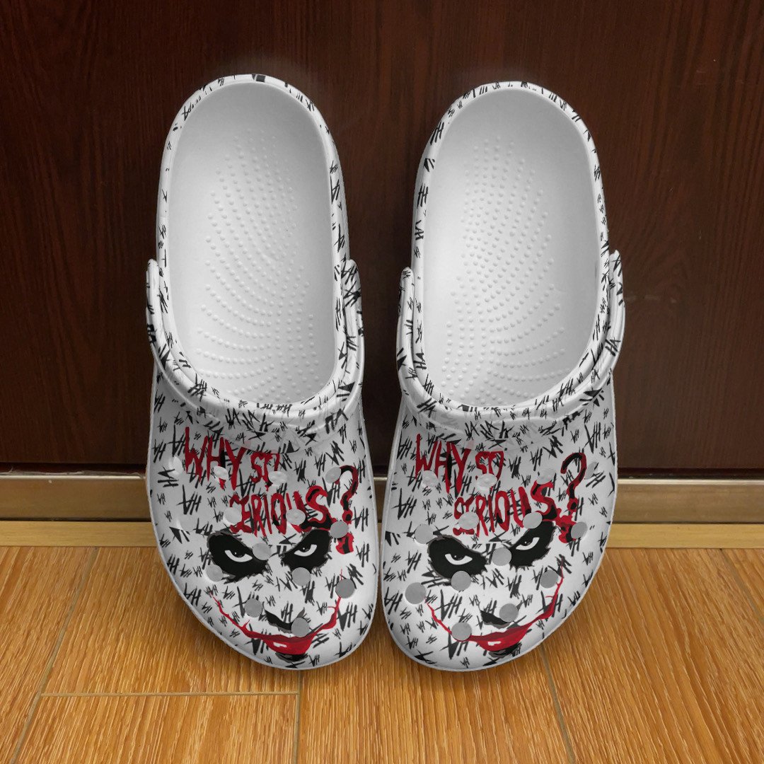 Joker Fan Gift Rubber Crocs Crocband Clogs, Joker Face Why So Serious? Comfy Footwear