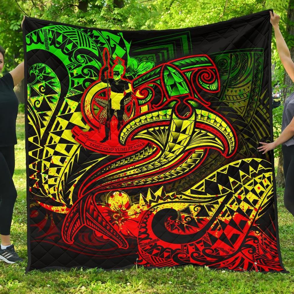 Vanuatu Polynesian Premium Quilt  – Reggae Shark Polynesian Tattoo – BN18