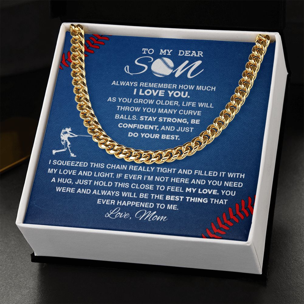 To My Dear Baseball Son – Cuban Link Necklace, Cuban Link Chain