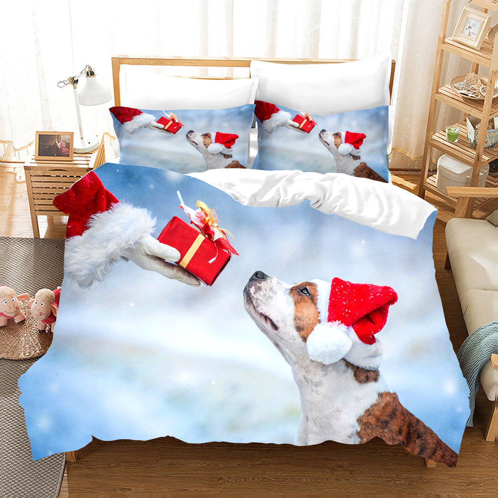 3D Animal Christmas Quilt Cover Set Bedding Set Duvet Cover Pillowcases Wj 1648