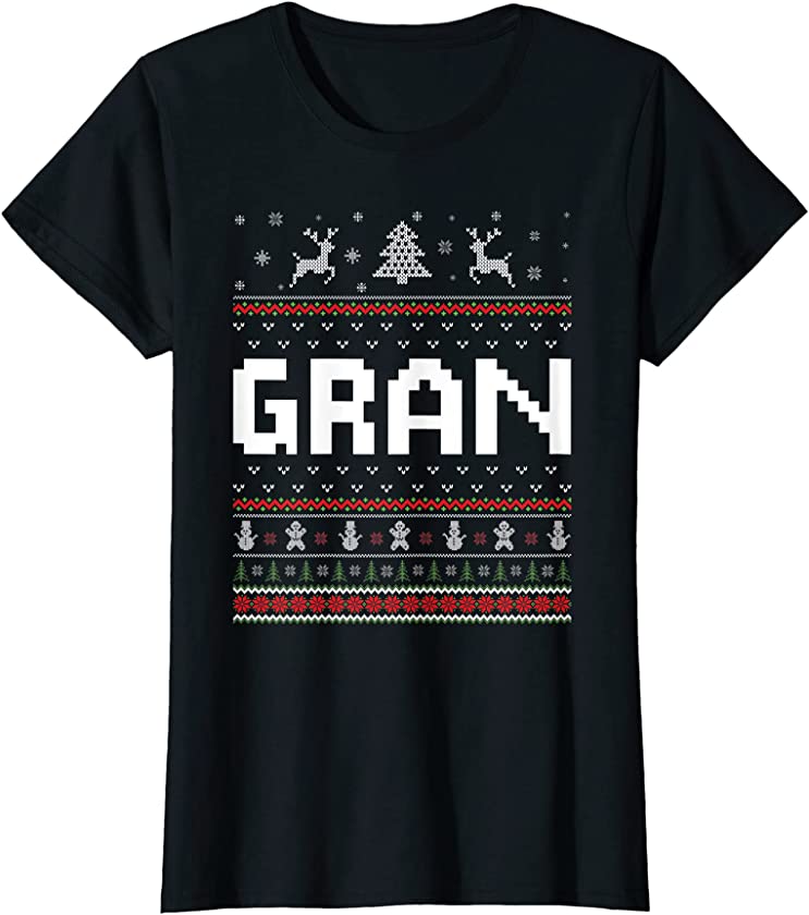 Womens Gran Ugly Holiday Party Matching Ugly Christmas Sweater T-Shirt