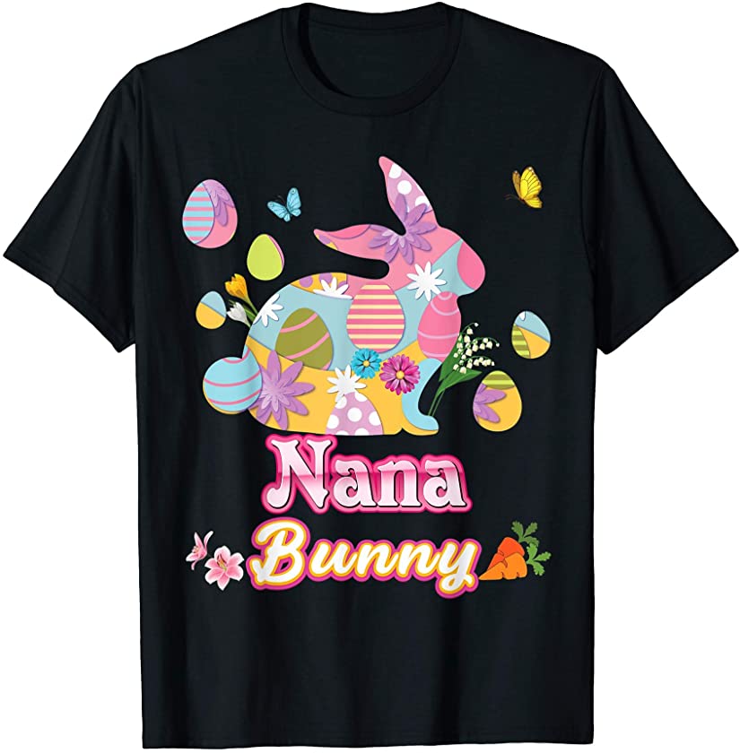 Nana Bunny Cute Easter Eggs Family Matching Egg Hunt Day T-Shirt