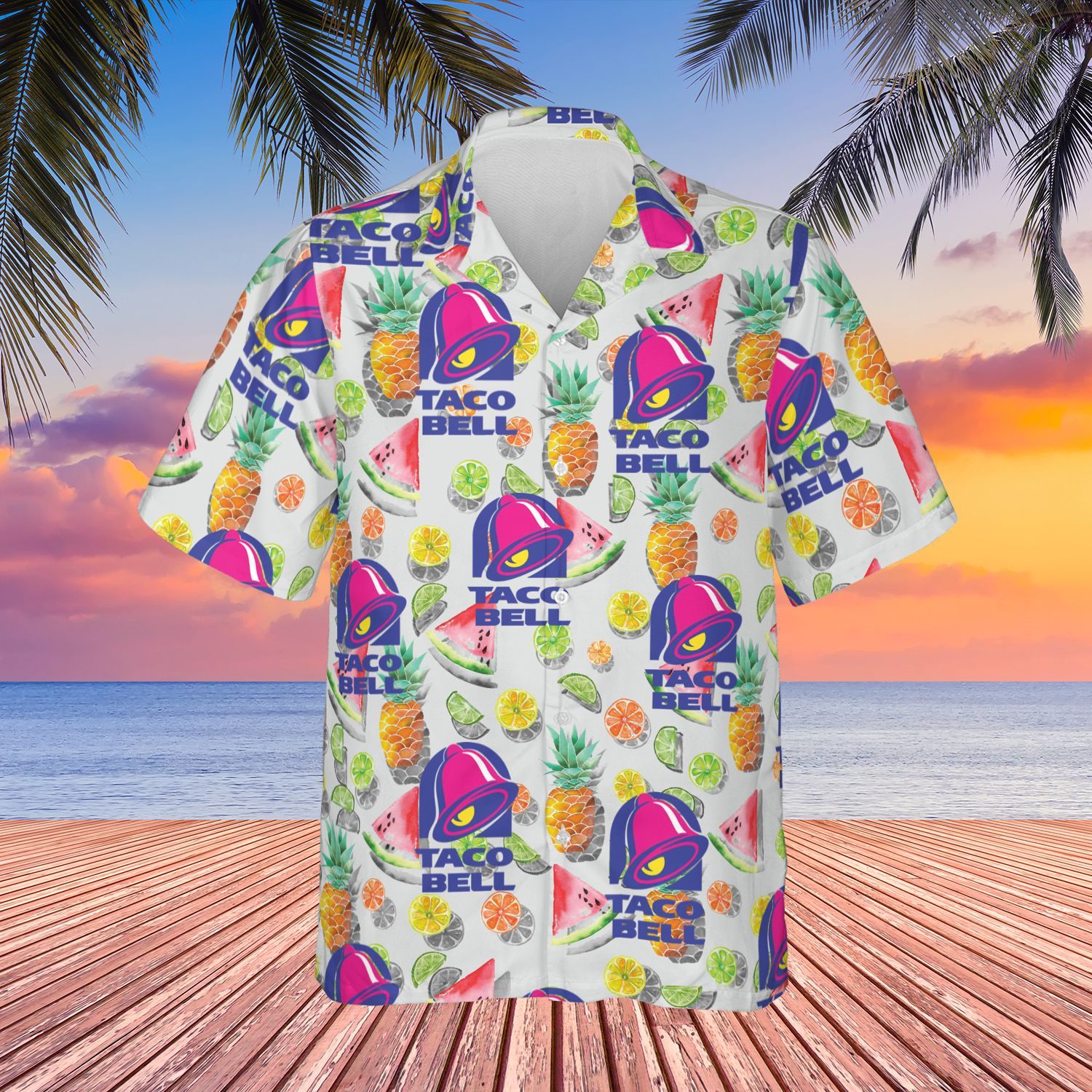 Taco Bell Hawaii Shirt Mens Summer Button Down Gift Ideas For Him Ha21505