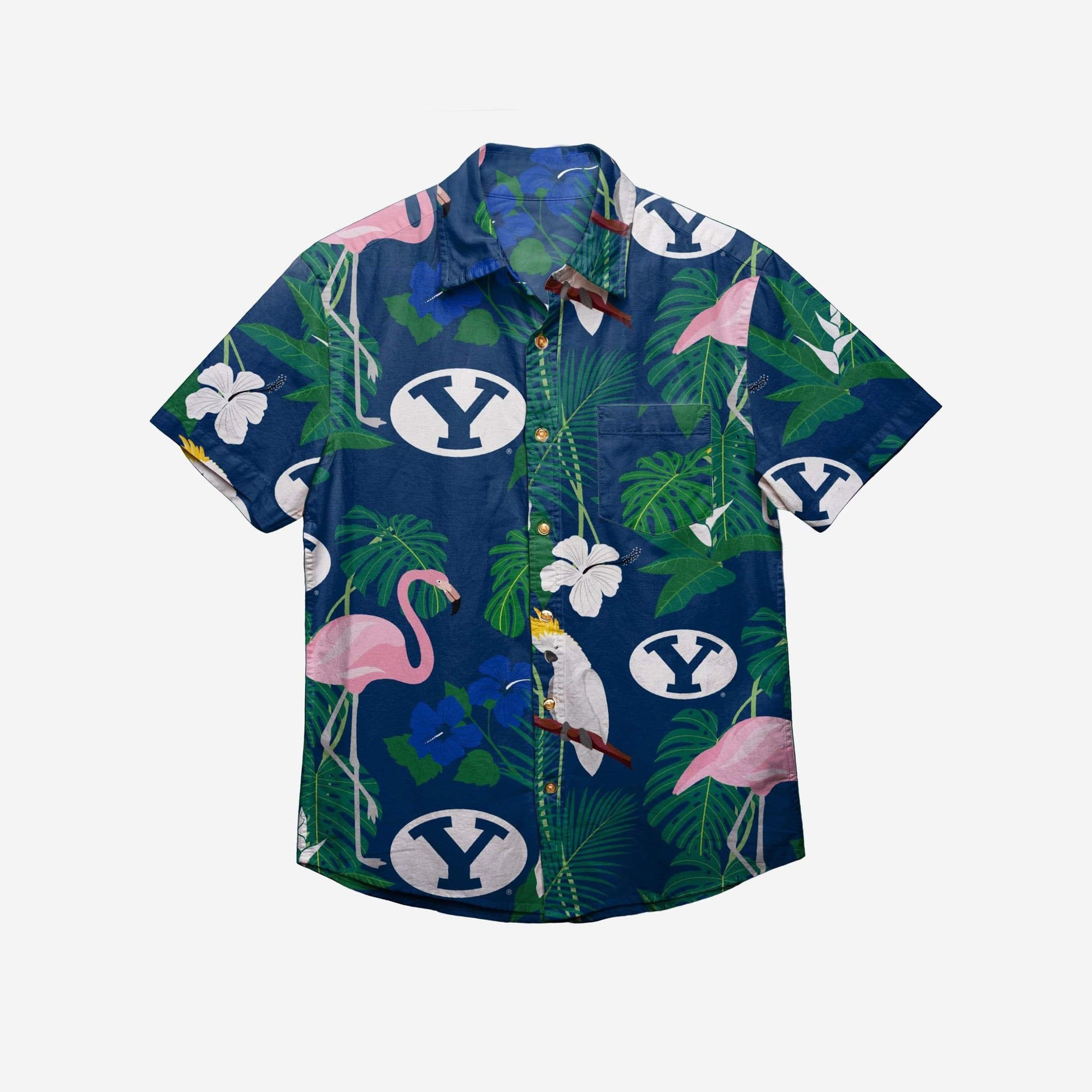 Byu Cougars Floral Button Up Hawaii Shirt Ha33762