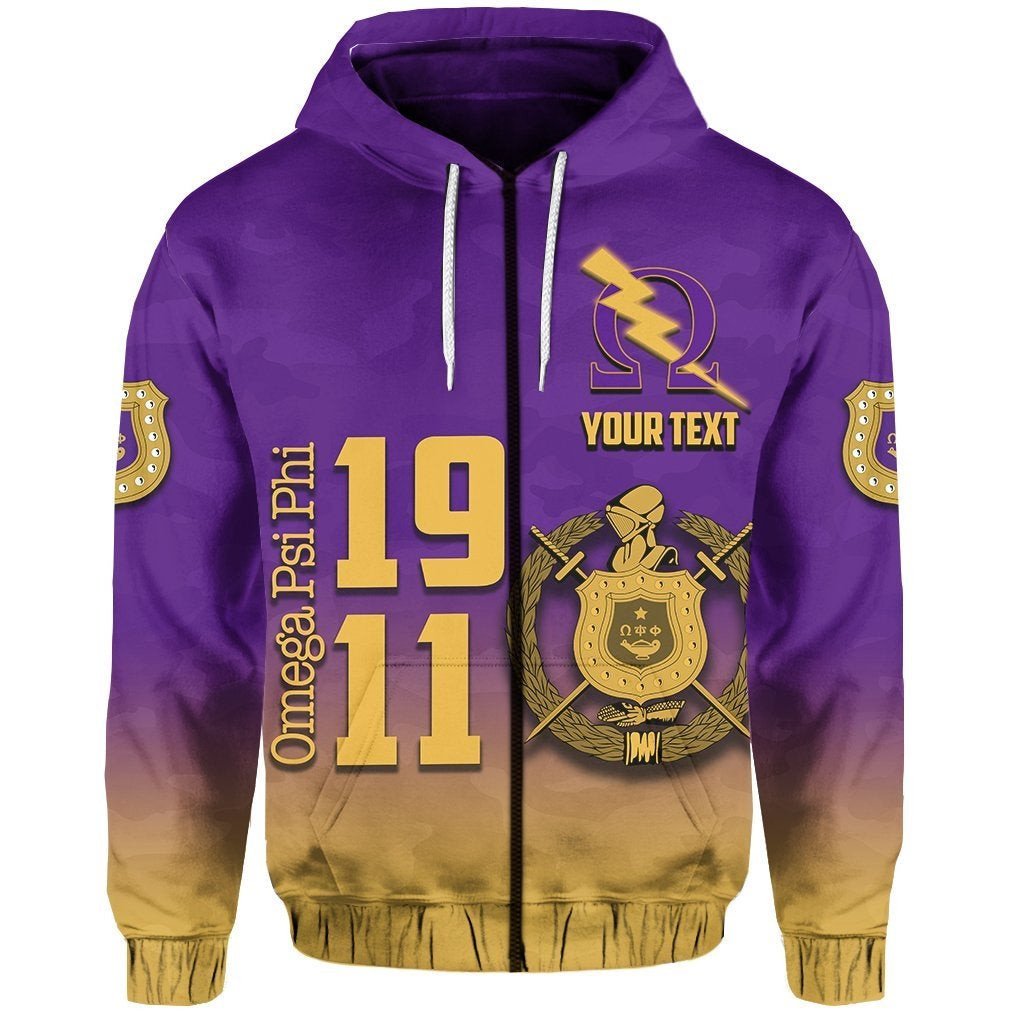 Fraternity Hoodie – Personalized Zip Hoodie Omega Psi Phi Cardinal Principles