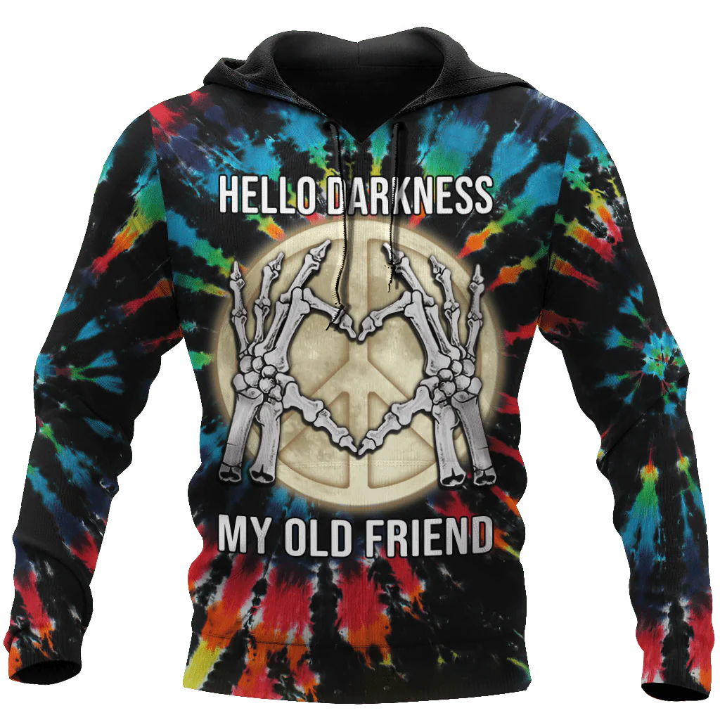 3D Hoodie For Hippie, Hellow Darkness My Old Friend Hippie Clothing