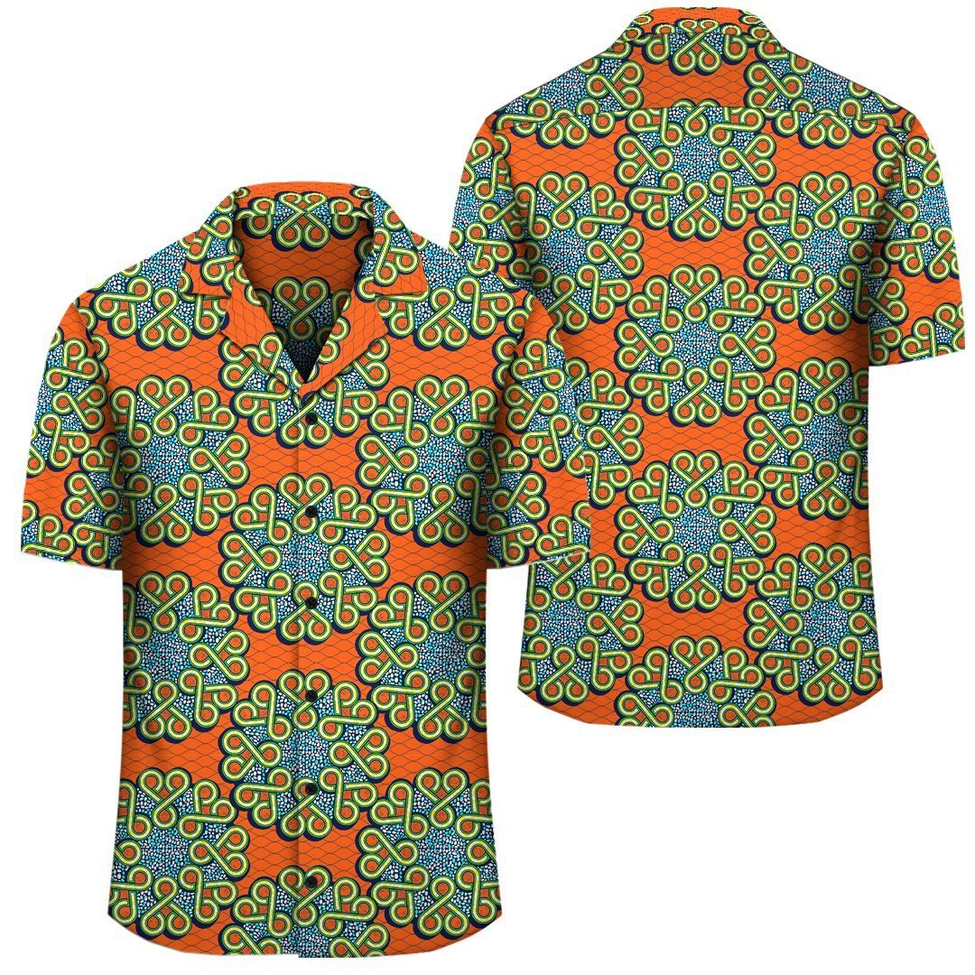 Africa Hawaiian Shirt – Ankara Hawaiian Shirt Orange J1