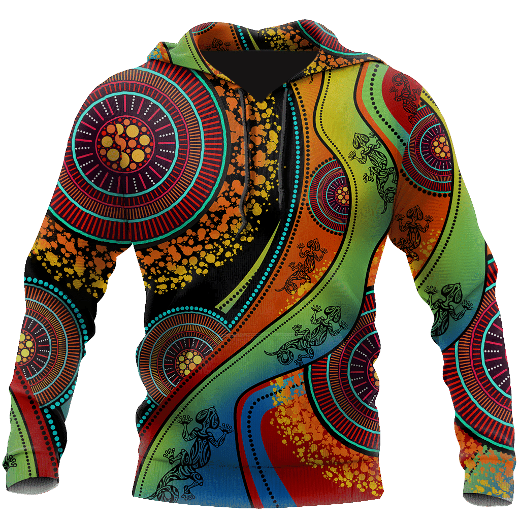 Aboriginal Australia Indigenous Lizard Painting Art Hoodie For Men And Women