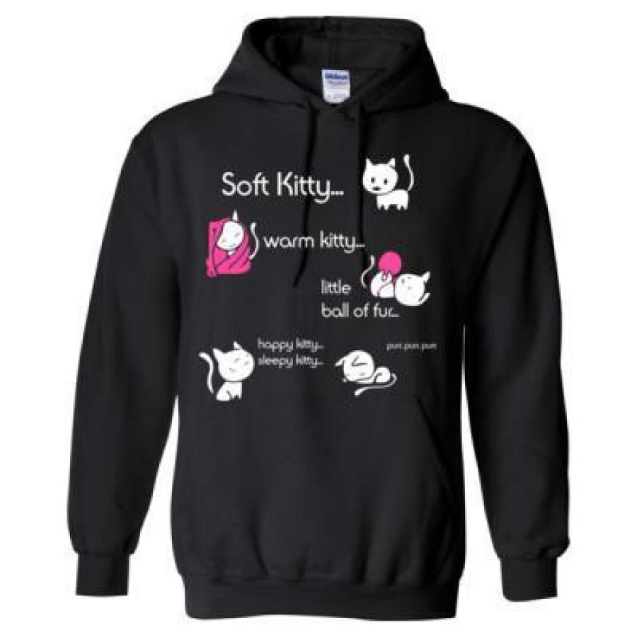 AGR Soft Kitty Warm Kitty Little Ball Of Fur Happy Kitty Sleepy Kitty Purr Purr Purr – Heavy Blend™ Hooded Sweatshirt