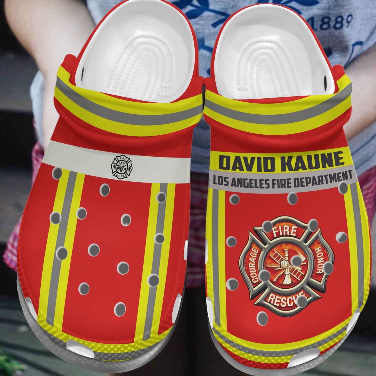 Firefighter Personalized Clog, Custom Name, Text, Color, Number Fashion Style For Women, Men, Kid, Print 3D Firefighter Uniform 1