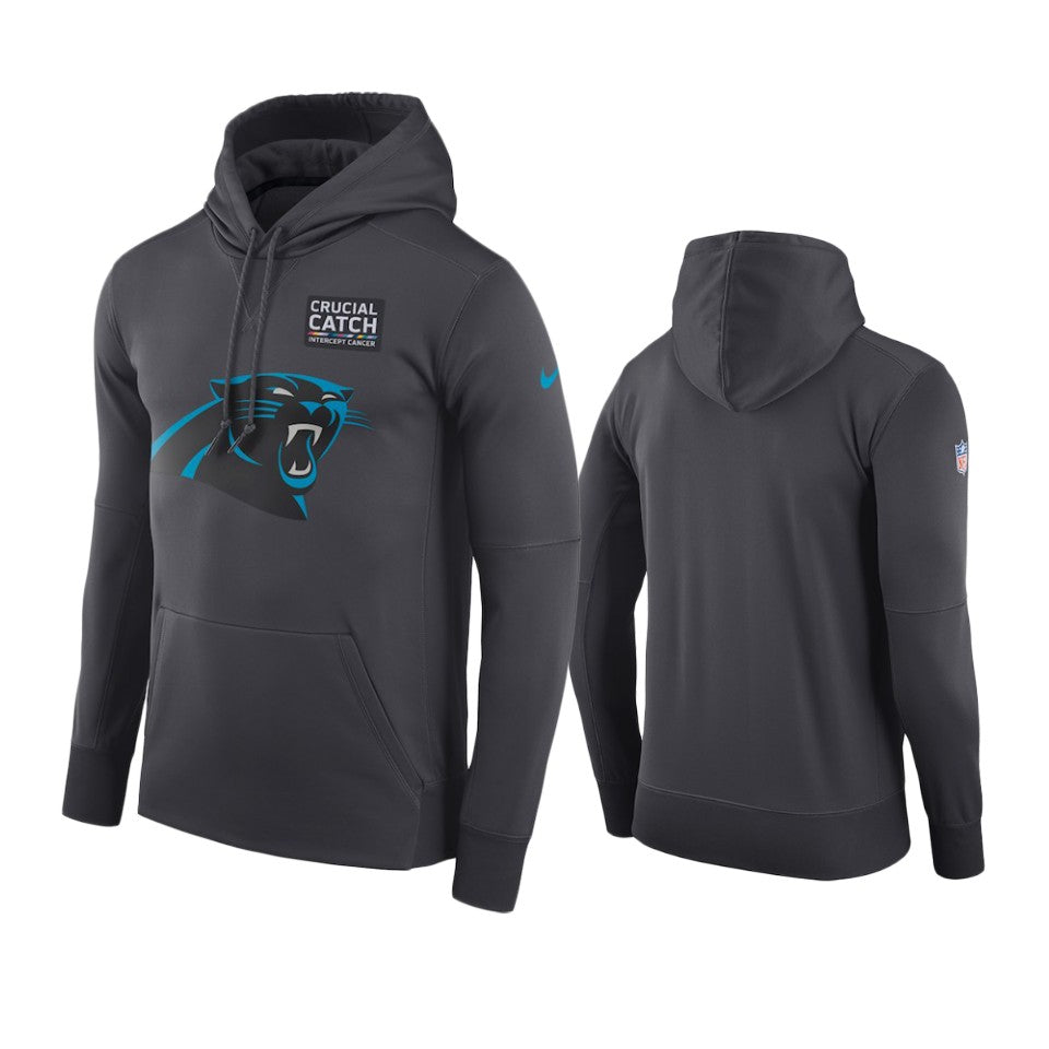 Carolina Panthers Anthracite Crucial Catch Hoodie