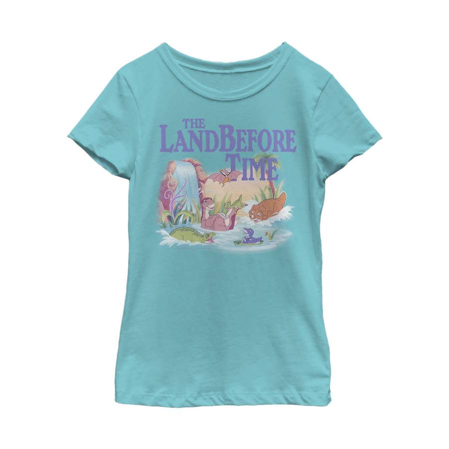 The Land Before Time Girl’s Dinosaur Summer Splash  T Shirt