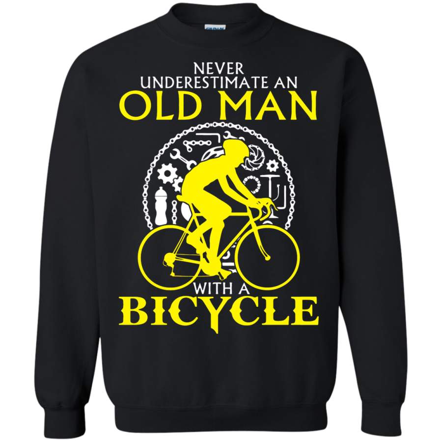 AGR Never Underestimate An Old Man With A Bicycle Sweatshirt