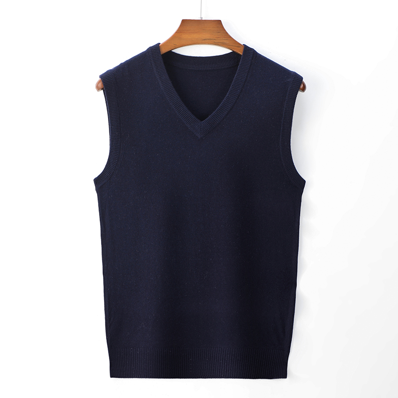 Classic Style 8 Colors Men’s V-neck Vest Sweater Business Fashion Casual Solid Color Sleeveless Pullover Vest Tops Male Brand alx