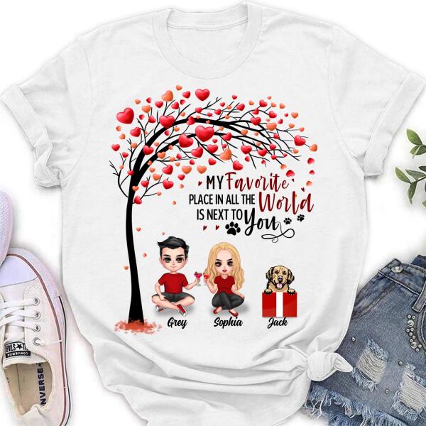 Custom Personalized Couple T-Shirt – Up To 5 Dogs – Gifts For Couples – Happy Valentine’S Day