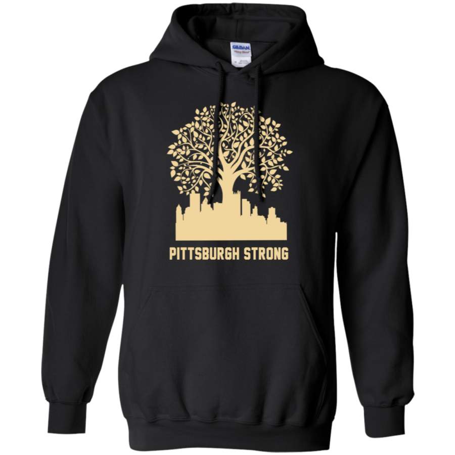 AGR Pittsburgh Strong Tree Of Life Shirt G185 Gildan Pullover Hoodie 8 oz.