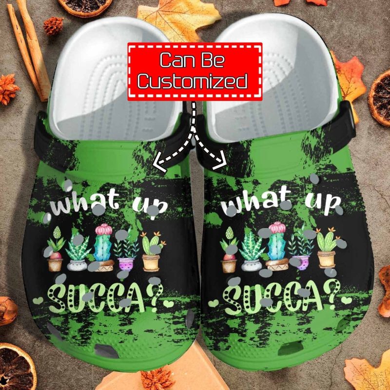 Cactus Plants What Up Succa Beach clog Shoes Custom