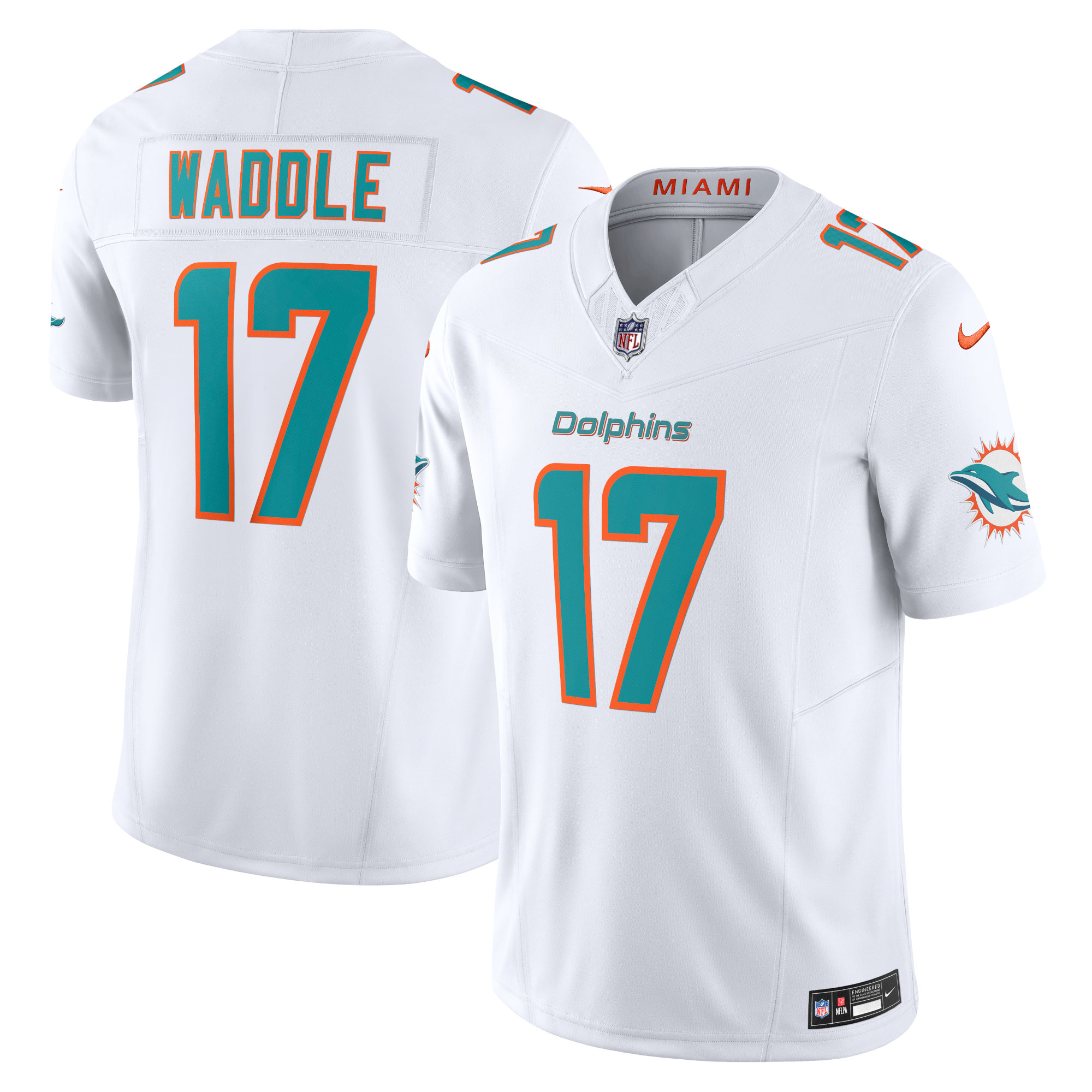 Men’s Miami Dolphins Jaylen Waddle White Vapor F.U.S.E. Limited Jersey