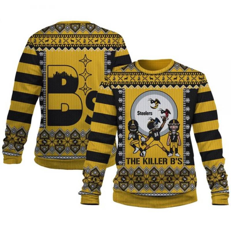 Pittsburgh Steelers Killer Bees The B’S Are Back In Town Ugly Christmas Sweatshirt/Hoodie/Hooded Blanket