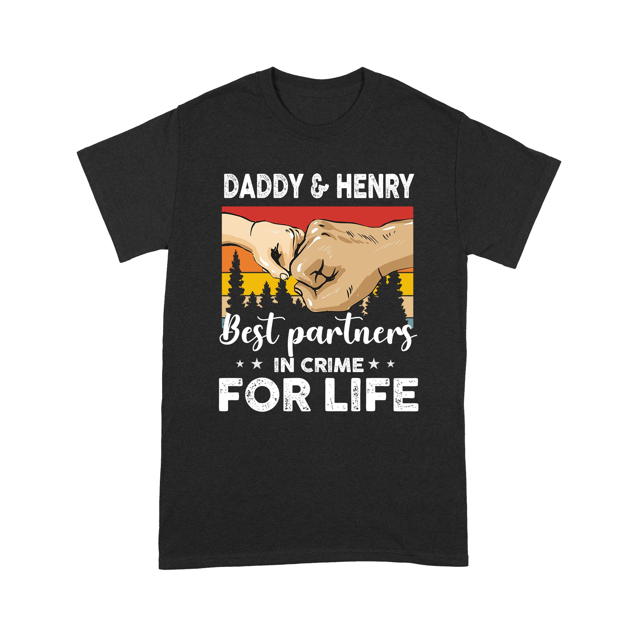 Personalized Daddy Grandpa And Kid Best Partners In Crime Gift For Dad Shirt Father’s Day Graphic Tee T-Shirt – Standard T-shirt