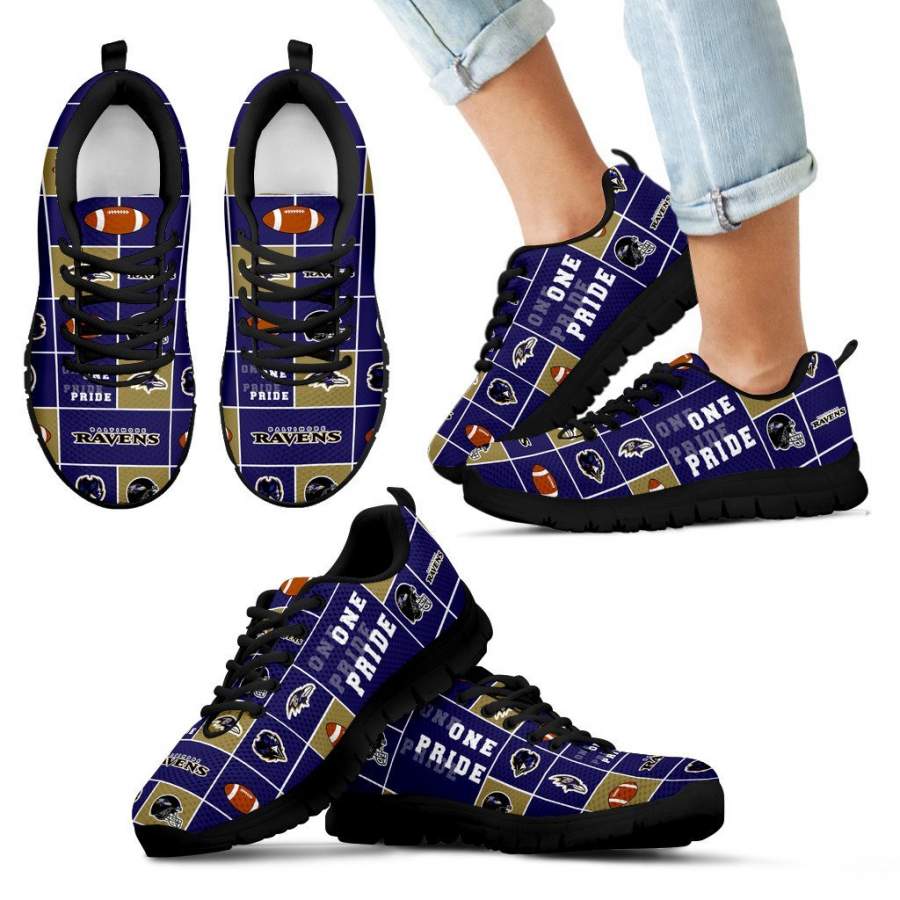 Colorful Pride Flag Baltimore Ravens Sneakers