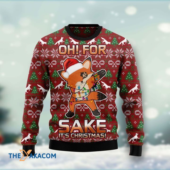 Awesome Fox With Light Oh For Sake It’S Christmas Gift For Christmas Ugly Christmas Sweater