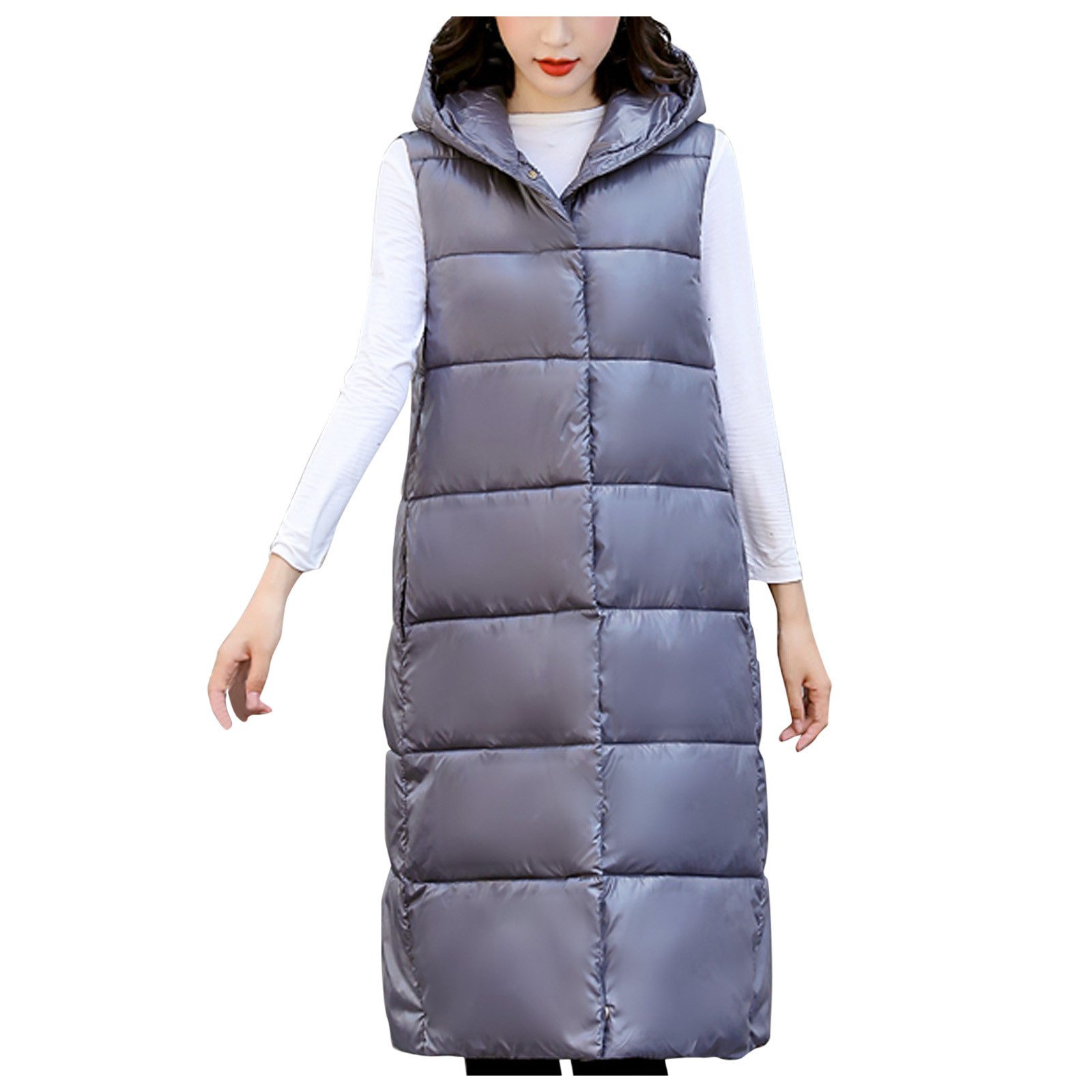 2022 New Autumn And Winter Women’s Vest Loose Length Women’s Waistcoat Large Size Women’s Sleeveless Solid Jacket #T2G alx