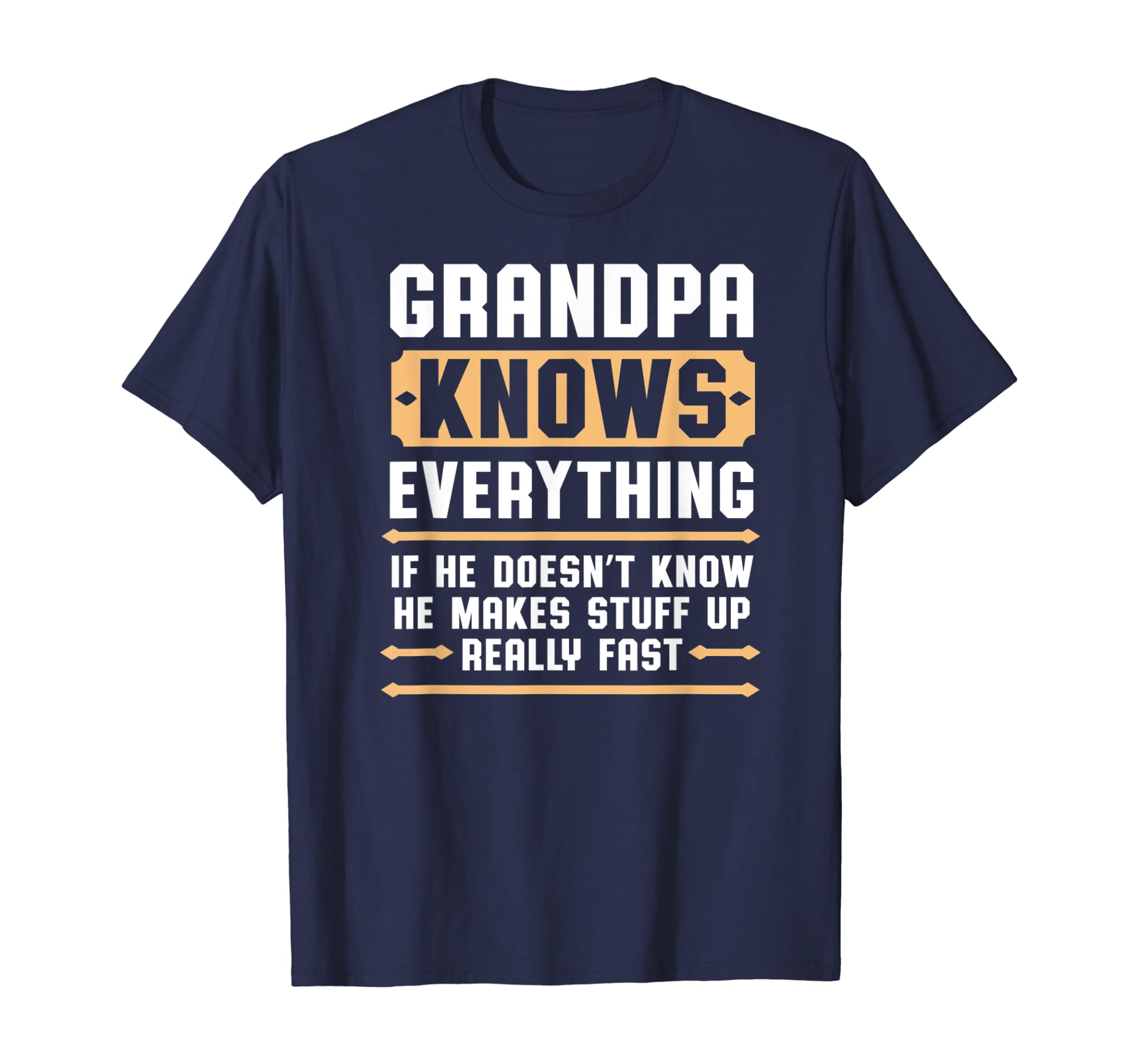 Mens Grandpa Knows Everything Shirt Pops Grandpa Christmas Gift T-Shirt