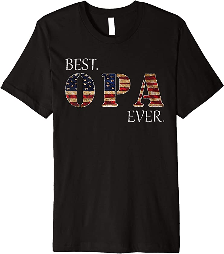 Vintage USA Best Opa Ever American Flag Father’s Day Gift Premium T-Shirt