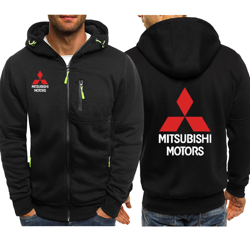 Spring Autumn Zipper Hoodies Mens Jacket Mitsubishi Motors Logo Print Casual Coats Harajuku Outwear Sweatshirt High Quality Tops alx