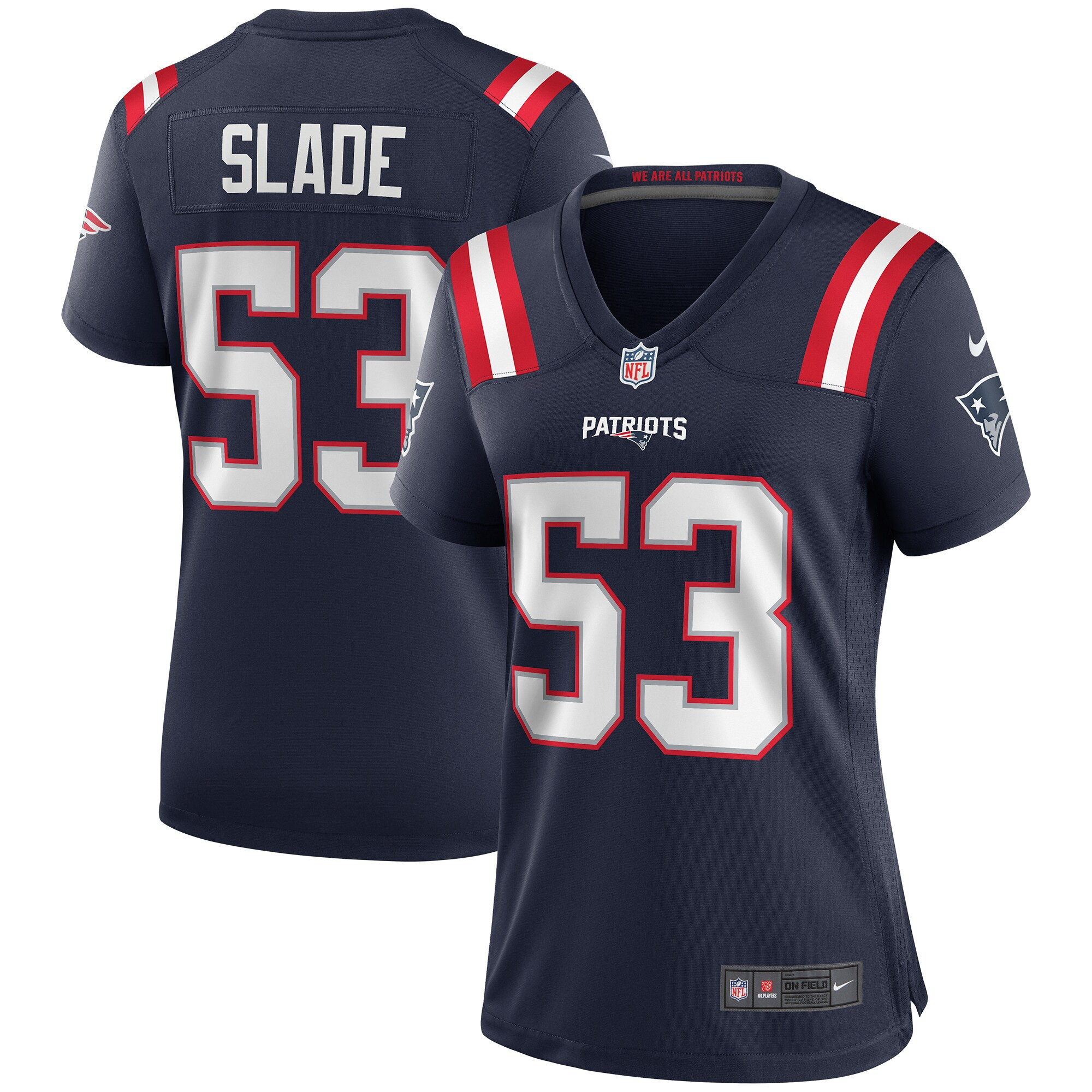 Chris Slade New England Patriots Womens Game Retired Player Jersey – Navy NFL