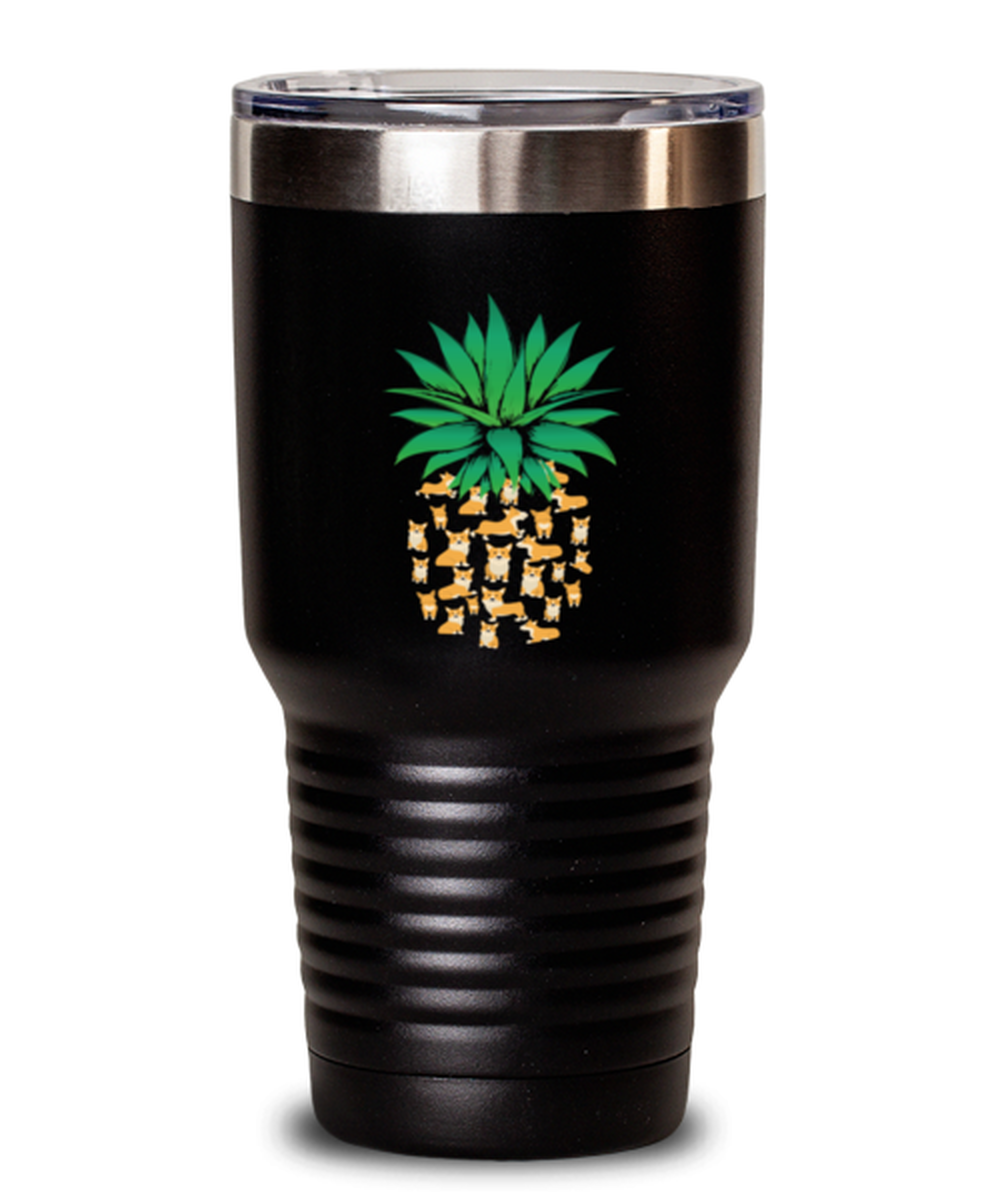 30 Oz Tumbler Stainless Steel Insulated Funny Pineapple Corgie Dog Lover Doggie