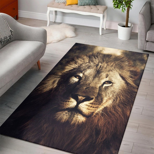 Lion Area rug Living room and bedroom Rug Family Gift