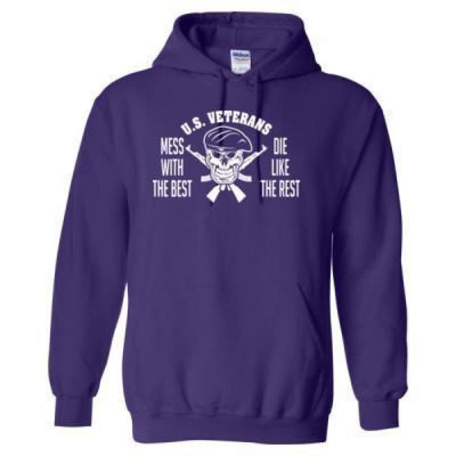 AGR Us Veterans Mess With The Best Die Like The Rest – Heavy Blend™ Hooded Sweatshirt