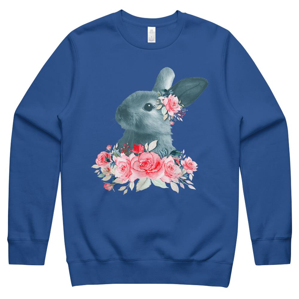 Beautiful Easter Bunny Vintage Floral Easter Crewneck Sweatshirt