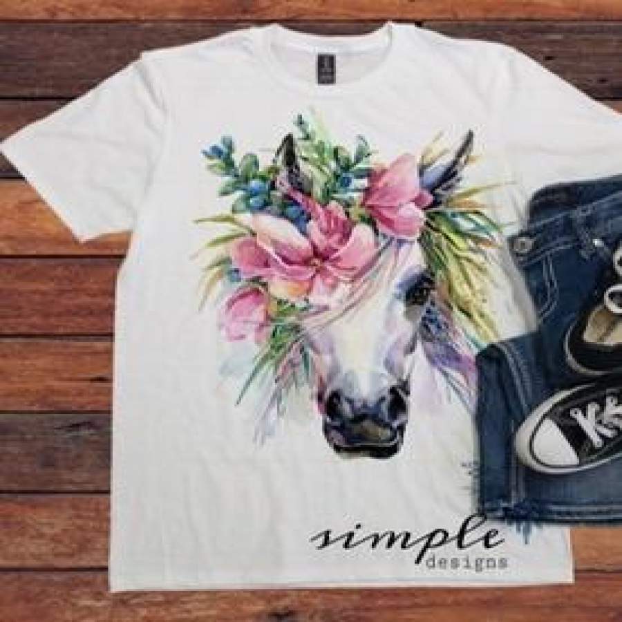 Watercolor Horse T-shirt, Farm Animals T-shirt, Barnyard Buddies