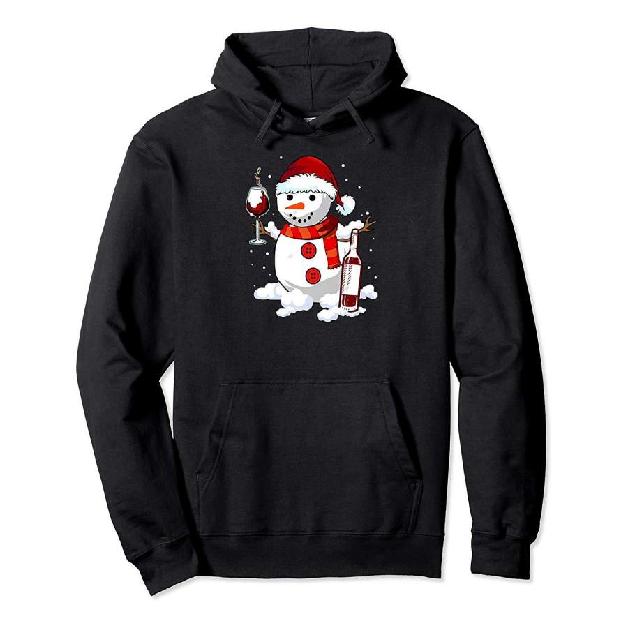 Snowman Wine Wine Lovers Gift Drinking Christmas Tee Hoodie Premium Tee