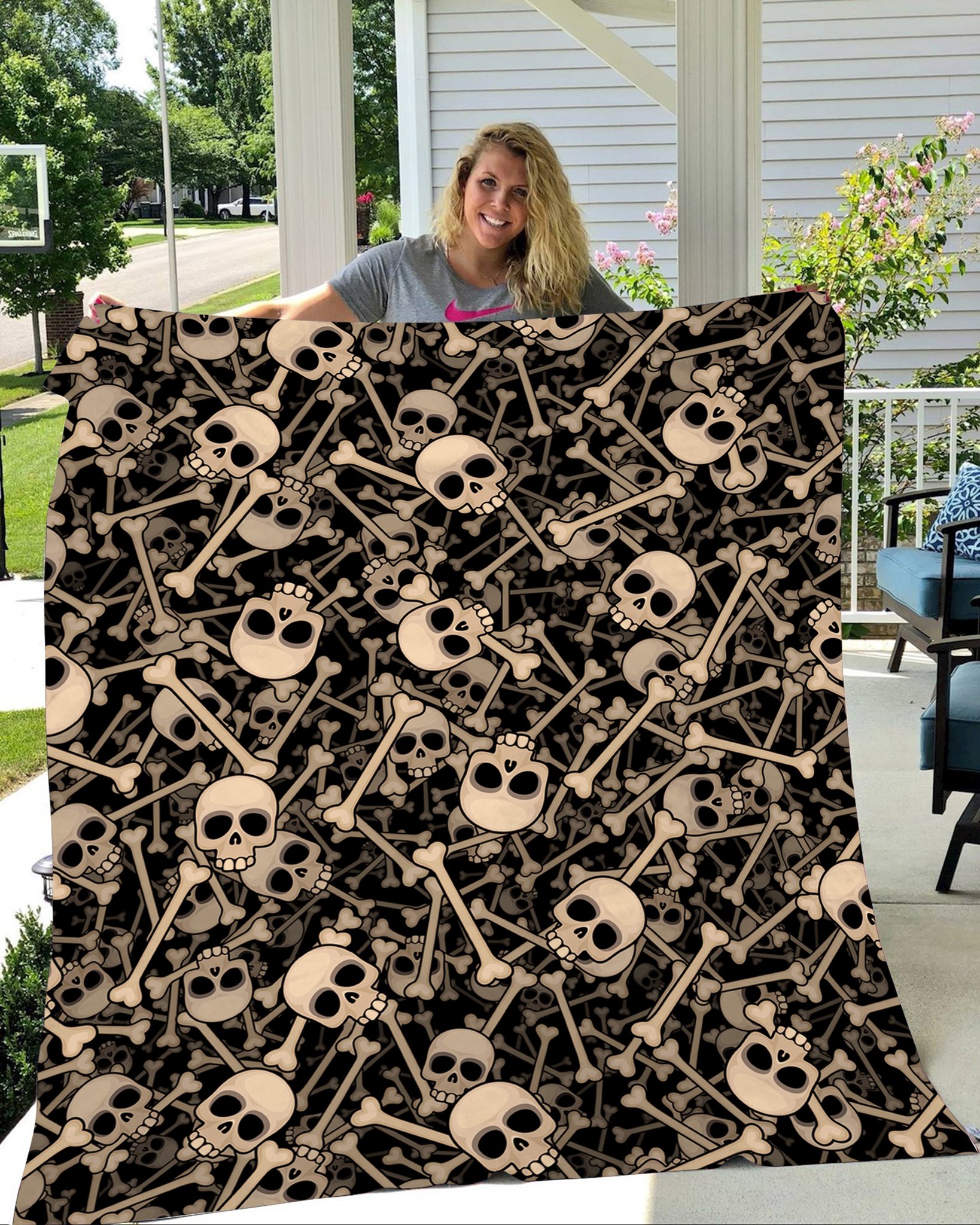 Skull Halloween Fleece Blanket – Quilt Blanket